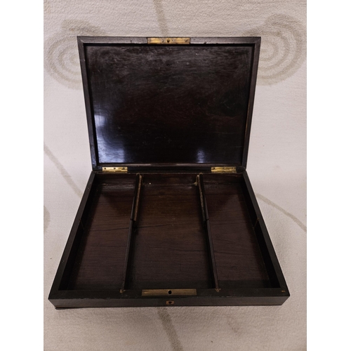 146 - A beautiful 19th Century Boulle Stationary Box with a highly inlaid top. 30 x 23 x 6 cm approx.