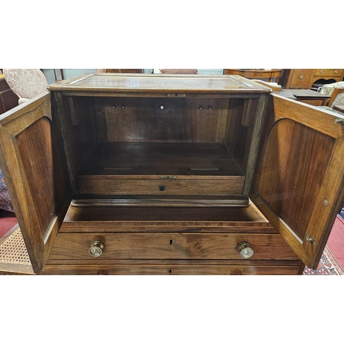 154 - A 19th Century Walnut table top Cabinet, possibly part of an electrical item.