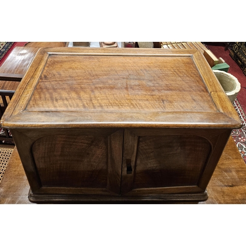 154 - A 19th Century Walnut table top Cabinet, possibly part of an electrical item.