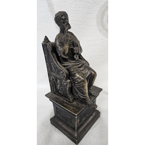 272 - An Antique Italian Grand Tour Patinated Bronze Sculpture of St Peter 19th Century. 21 cm tall approx... 