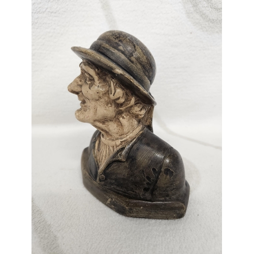 52 - A small well molded 19th Century head and shoulders model of an elderly Man, no signature.