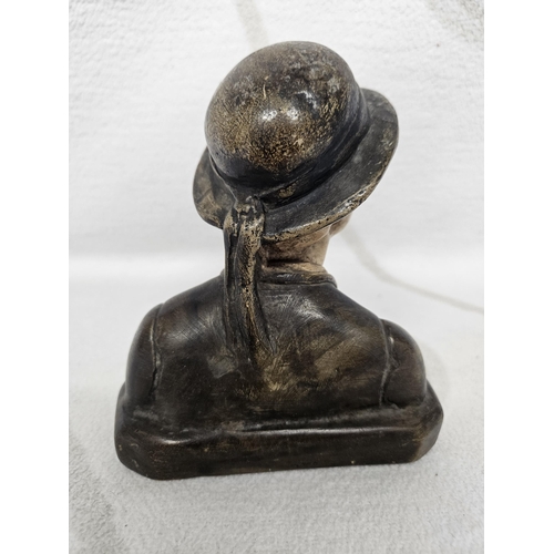 52 - A small well molded 19th Century head and shoulders model of an elderly Man, no signature.