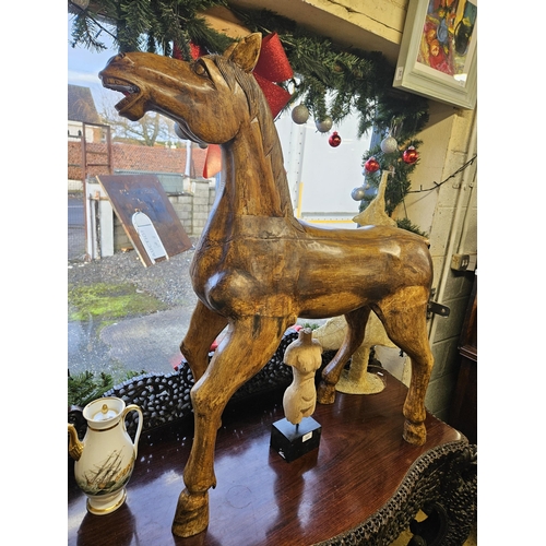 62 - A Vintage Timber Horse, possibly part of a Carousel. 85 x 36 x 110 cm approx.