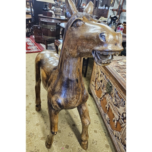 62 - A Vintage Timber Horse, possibly part of a Carousel. 85 x 36 x 110 cm approx.