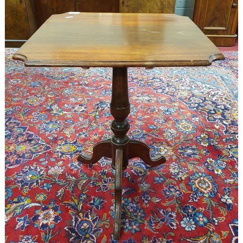 777 - A Mahogany square Supper Table. 48 x 48 x H 60 cm approx. Along with a nest of two Mahogany glass to... 