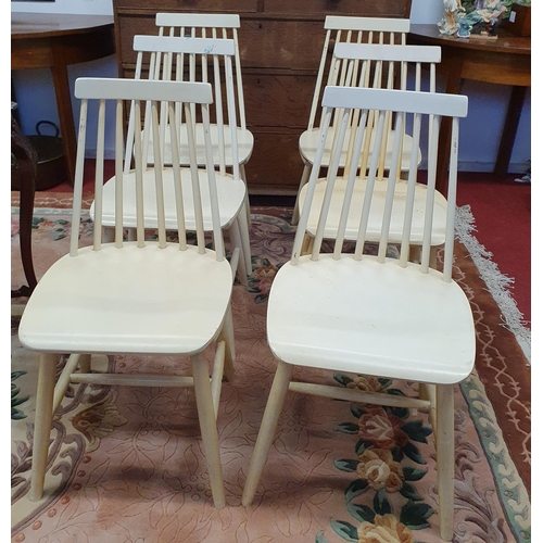 1017 - A good set of six retro Dining Chairs.  W 42 SH 43 BH 81 cm approx.