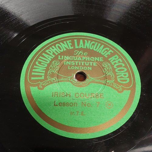 1019 - A set of sixteen Irish linguaphone Records from the Linguaphone Institute of London, c 1940's 78rpm.