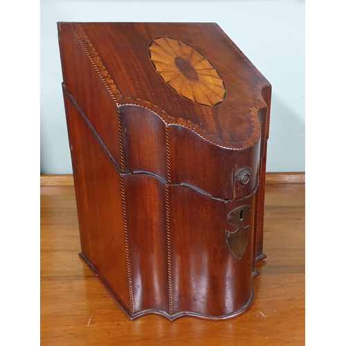 1008 - A 19th Century Mahogany and inlaid knife Box converted inside to a letter Box. W 20 x D 24 x H 31.5 ... 