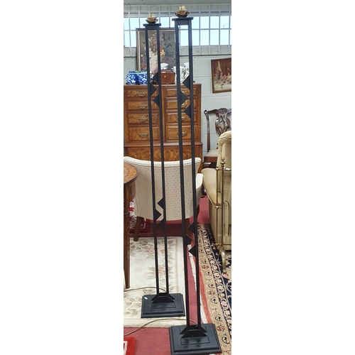 614 - A good pair of Metal Standard Lamps. H 170 cm approx.