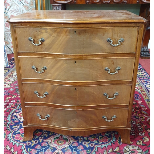 696 - A good 20th Century Mahogany serpentine fronted Chest of Drawers. 69 x 48 x H 77 cm approx.