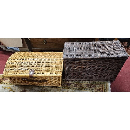 1385 - Two Wicker picnic/hamper Baskets.
H 25 x 60 x 42 , H 33 x 58 x 32 cm approx.