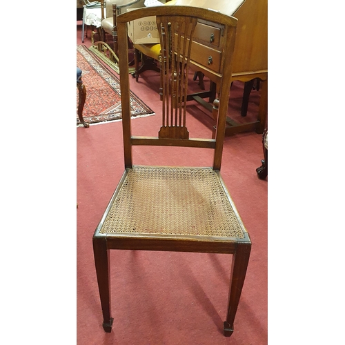 1463 - An Edwardian Mahogany side Chair along with another and three child's Chairs. W 45 x SH 36 x BH 88 c... 