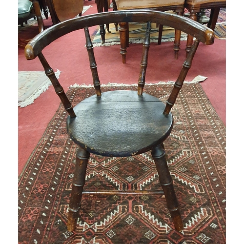 1463 - An Edwardian Mahogany side Chair along with another and three child's Chairs. W 45 x SH 36 x BH 88 c... 