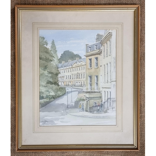 31 - A 20th Century Watercolour of a street scene possibly New Town in Edinburgh by Nelson Foley. Signed ... 