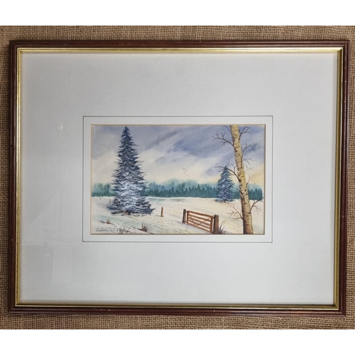 52 - A 20th Century Watercolour of a winter scene, signed Fleet LL. 18 x 28 cm approx.