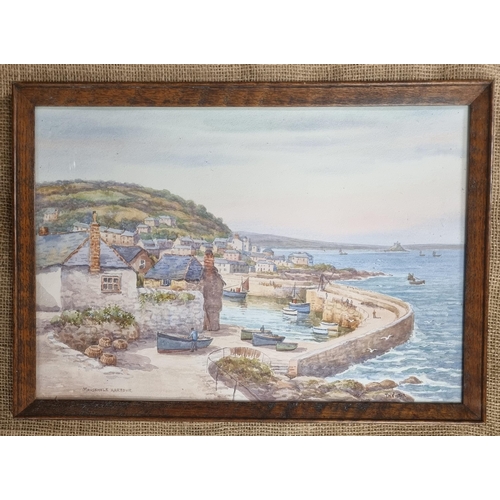 55 - 'Mousehole Harbour'. A 20th Century Watercolour by T H Victor. Signed LR. 31 x 46 cm approx.