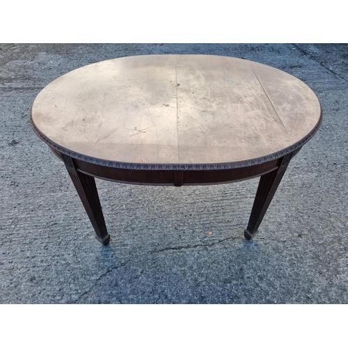 691 - A 19th Century Dining Table in need of restoration. H 75 x D 106 x W 136 cm approx. Held in Old Work... 