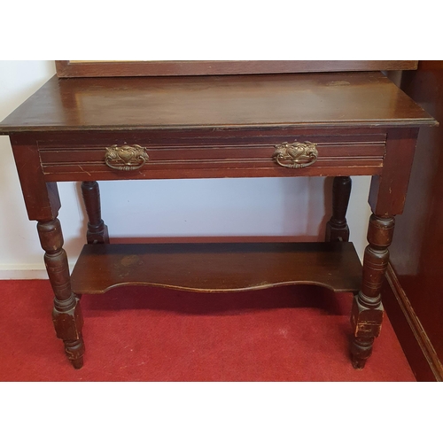 703 - An early 20th Century Walnut Side Table with single frieze drawer. 91 x 48 x H 76 cm approx. Shed 2.