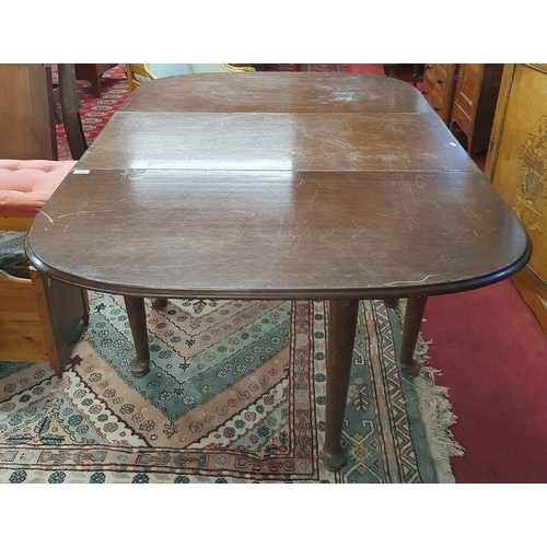 705 - A late 19th Century Mahogany Dropleaf Table with simple pad feet.  H 75 x W 106 x D 154 cm approx. S... 