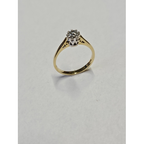 349 - An 18ct Gold and Diamond solitaire of good colour and clarity, approx Diamond weight .25ct size L.