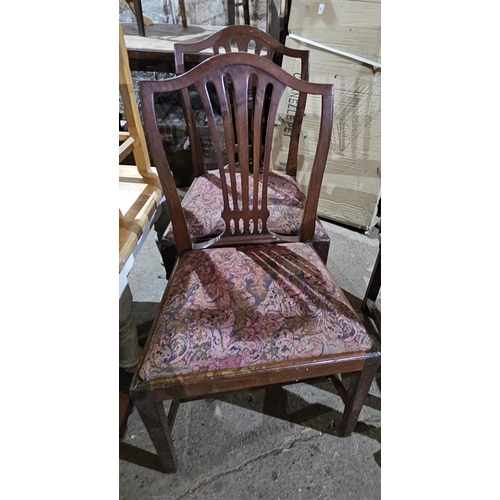 560A - A good pair of Regency Mahogany pierced back Chairs. Held in Old Workshop.