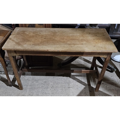 575B - A 19th Century Mahogany rectangular coffee Table of simple form with stretcher base. Held in Old Wor... 