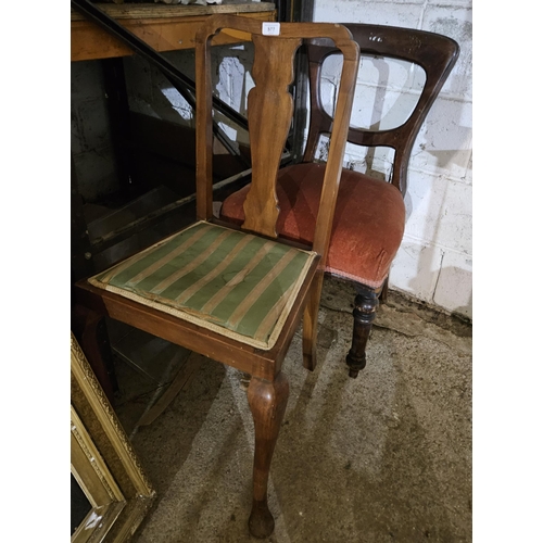 577 - A Victorian and Edwardian single Chairs. Held in Old Workshop.