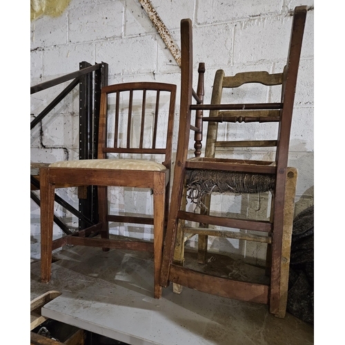 577A - Three rustic Chairs. Held in Old Workshop.