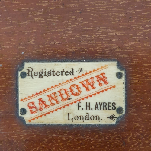 289 - F H Ayres Sandown. A Mahogany cased racing Game c1890 - 1900. 31 x 31 x  H 11 cm approx.