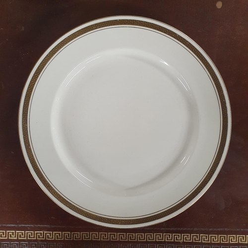 619 - A quantity of 19th Century and later Dinnerware with gold banding.