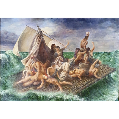 1 - J M Edwards after a painting by Theodore Gericault 'The Raft of Medusa' Oil on Canvas, signed LR wit... 