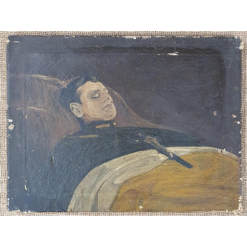 2 - An early 20th Century Oil on Canvas of Michael Collins (Love of Ireland) laying in state after a pai... 