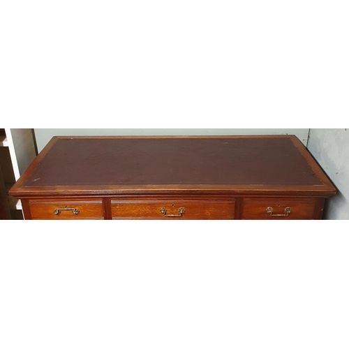 37 - A 19th Century Mahogany Kneehole Desk with leather top insert. 137 x 63 x H 78 cm approx.