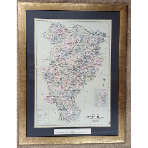 5 - A good and well framed map of Kildare 99 x 76 cm approx.