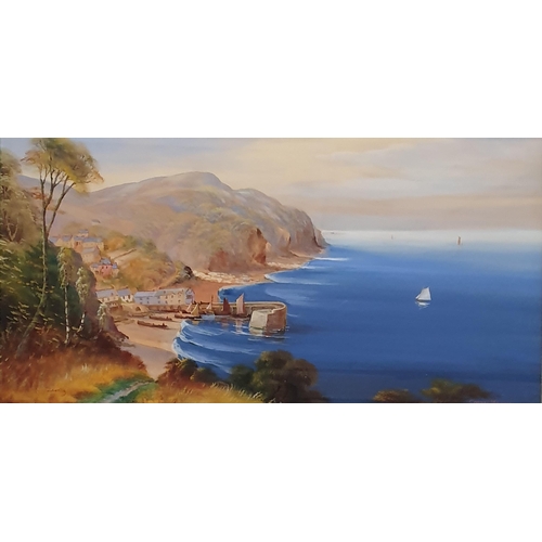 78 - Garman Morris. A 20th Century Gouache of an Italian coastal scene signed LR. 26 x 50 cm approx.