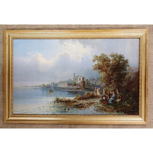 96 - Two Oleographs after Francis Thause of country scenes signed LL and R. 44 x 72 cm approx.