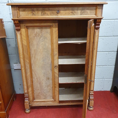 251 - A 19th Century Mahogany two door Cabinet with single frieze drawer and flame grain mahogany doors. W... 