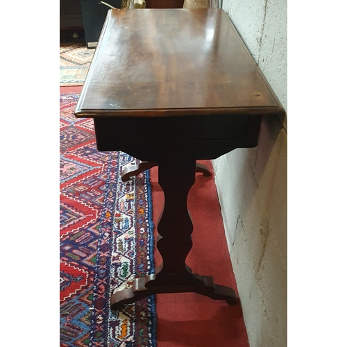 288 - A 19th Century Side Table with stretcher base supports and twin frieze drawer.
W 78 x D 41 x H 73 cm... 