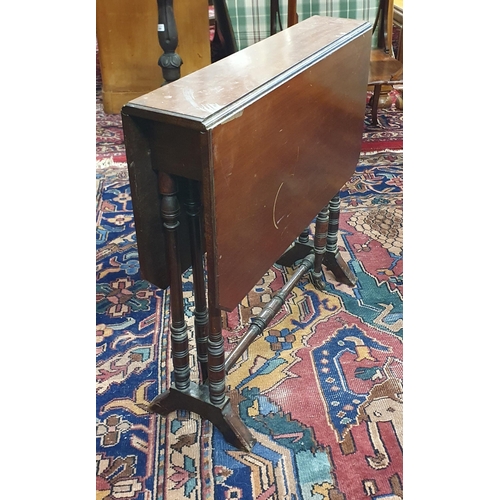 363 - A late 19th Century Mahogany Sutherland Table on turned supports. 
W 68 x L 82 x H 66 cm approx.