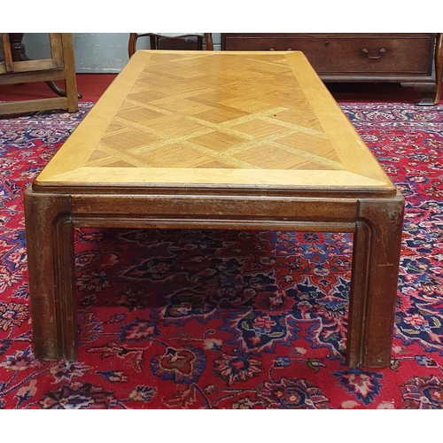 374 - A modern Parquetry Veneered Coffee Table.
W 142 x D 71 x H 38 cm approx.