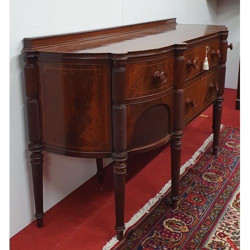 A Superb 19th Century Mahogany and inlaid Sideboard with turned reeded ...