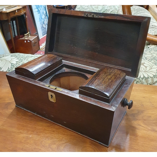 597 - A Regency Rosewood Tea Caddy with fitted interior. 33 x 17 x 18 cm approx.