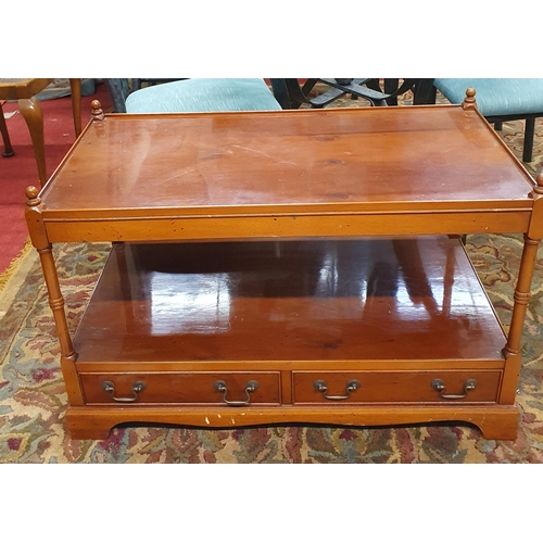 546 - A 20th Century Yew wood and Veneered Television Stand with a twin frieze drawer base.
88 x 46 x H 57... 