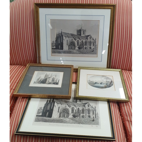 125 - A group of four 19th Century coloured Engravings of architectural buildings.