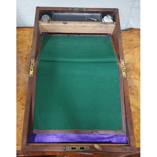 155 - A Regency Mahogany writing slope of good quality with brass strapping 30 x 24 x H 12 cm approx.