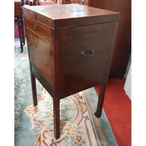 172 - An early Regency Mahogany Gentleman's Washstand with lift up lid and single panel drawer on square s... 