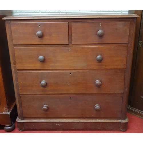 185 - A Victorian Mahogany Chest Of Drawers with two short over three long. 113 x 52 x H 114 cm approx.