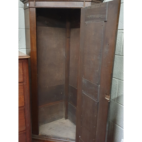 190 - A 19th Century Oak floor standing single door corner Cabinet. W 90 x H 171 cm approx.