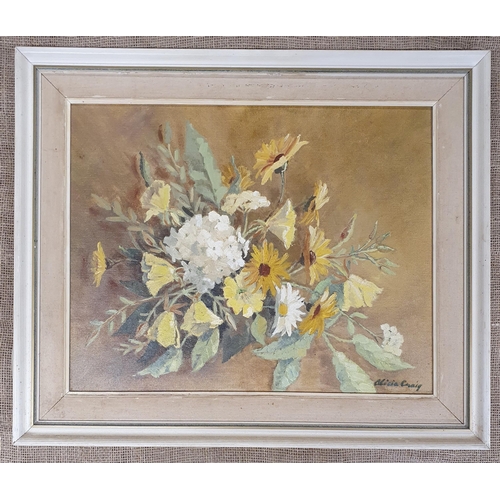 637 - Alisia Craig. A 20th Century Oil on Canvas Still Life of Spring flowers. 40 x 50 cm approx.