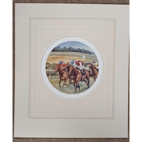 380 - A good set of four Claire Eva Burton Limited Edition Prints, 'The Cheltenham Races, The Grand Nation... 